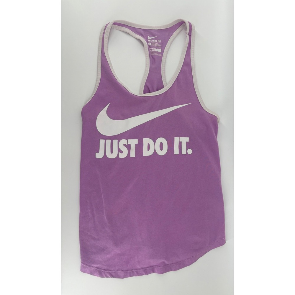 Nike Women Purple Just Do It Dri-Fit Racerback Tank Top Vintage Y2K Small - Picture 1 of 6